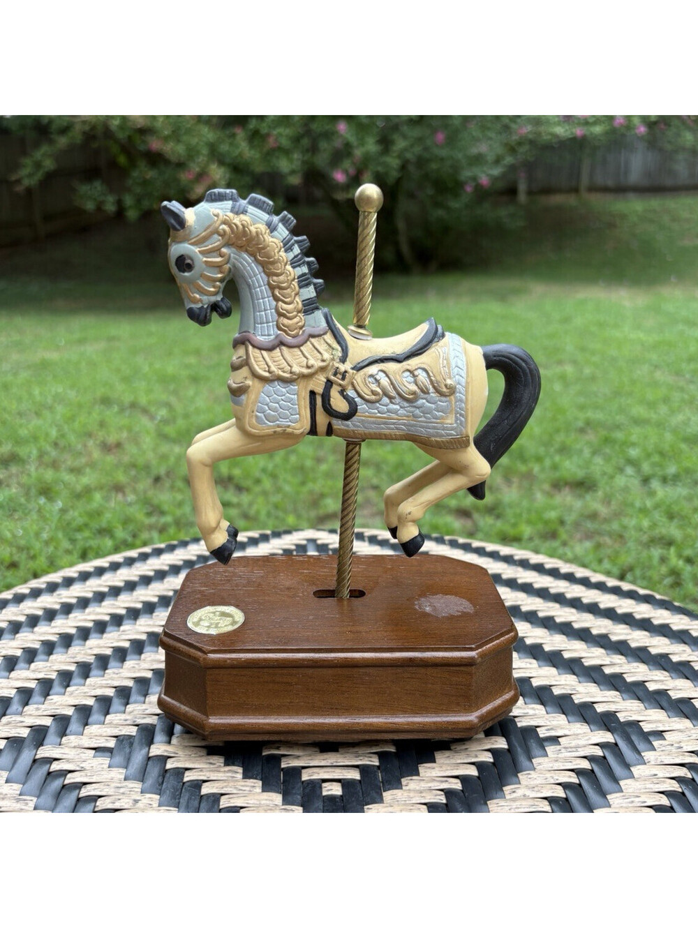 Carousel Collection 3RD Edition Carousel Horse Wood Base ROCKS BACK AND FORTH